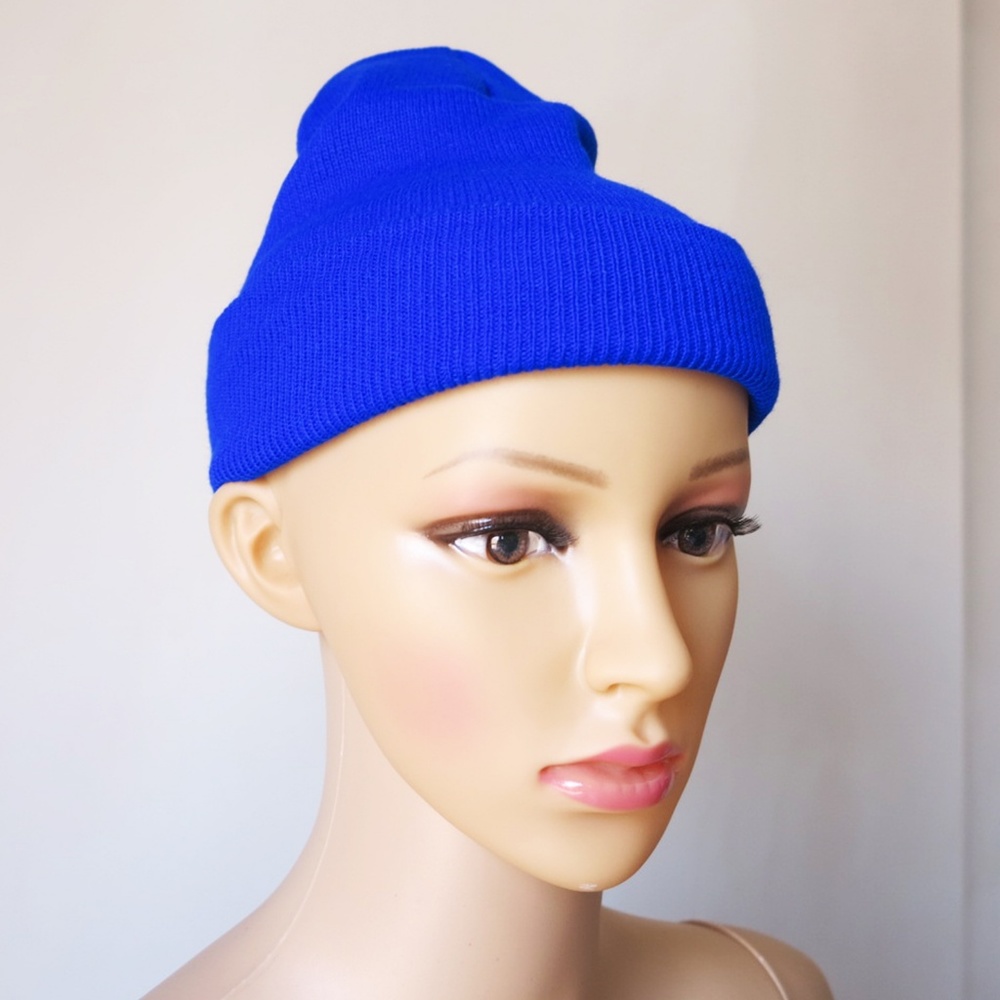 ❤️$3/18 Blue Plain Unisex Beanie Cap Autumn Winter